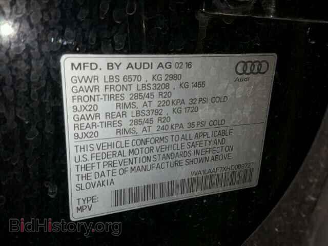 2017 AUDI Q7 - VIN: WA1LAAF7XHD009727 - Фото 10