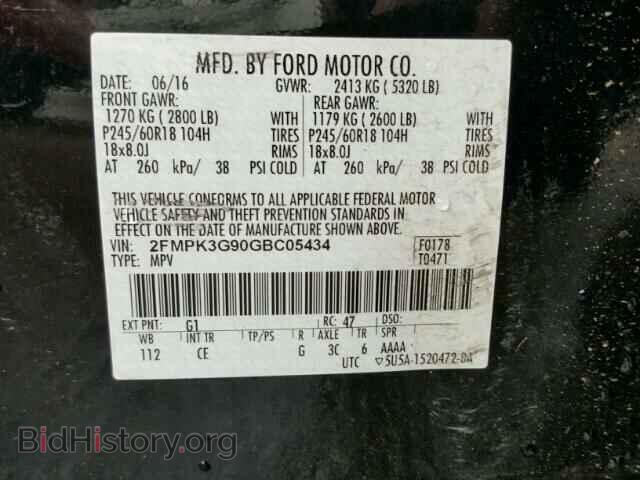 2016 FORD EDGE - VIN: 2FMPK3G90GBC05434 - Photo 10