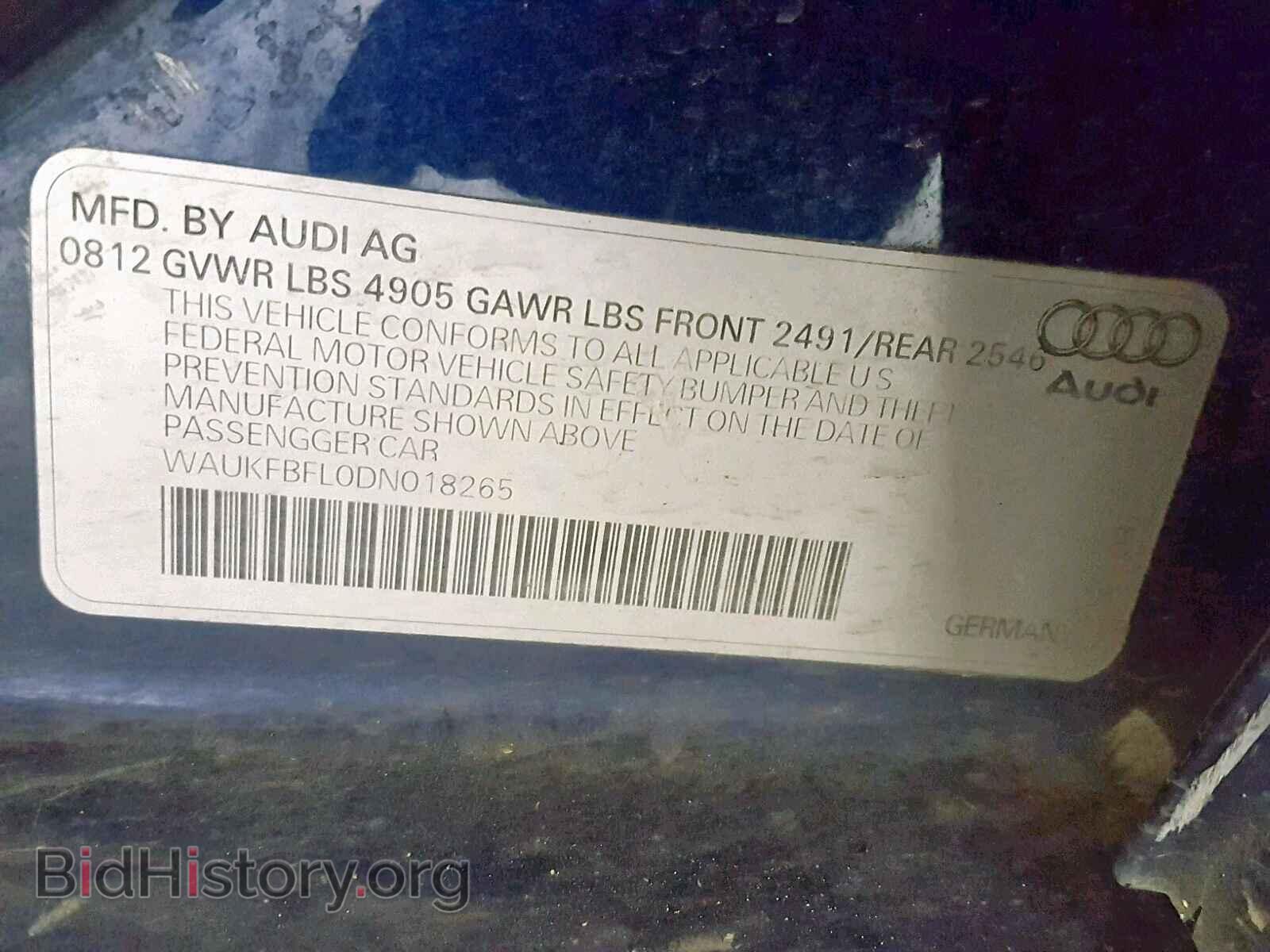 2013 AUDI A4 - VIN: WAUKFBFL0DN018265 - Фото 10