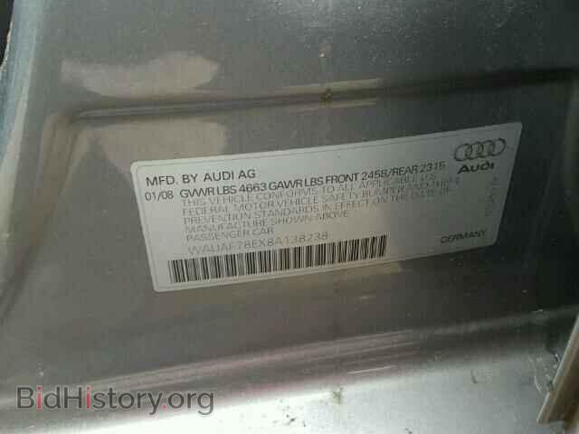 2008 AUDI A4 - VIN: WAUAF78EX8A138238 - Photo 10