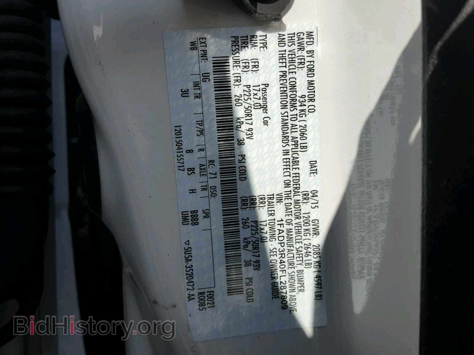 2015 FORD FOCUS - VIN: 1FADP3R40FL287809 - Фото 10