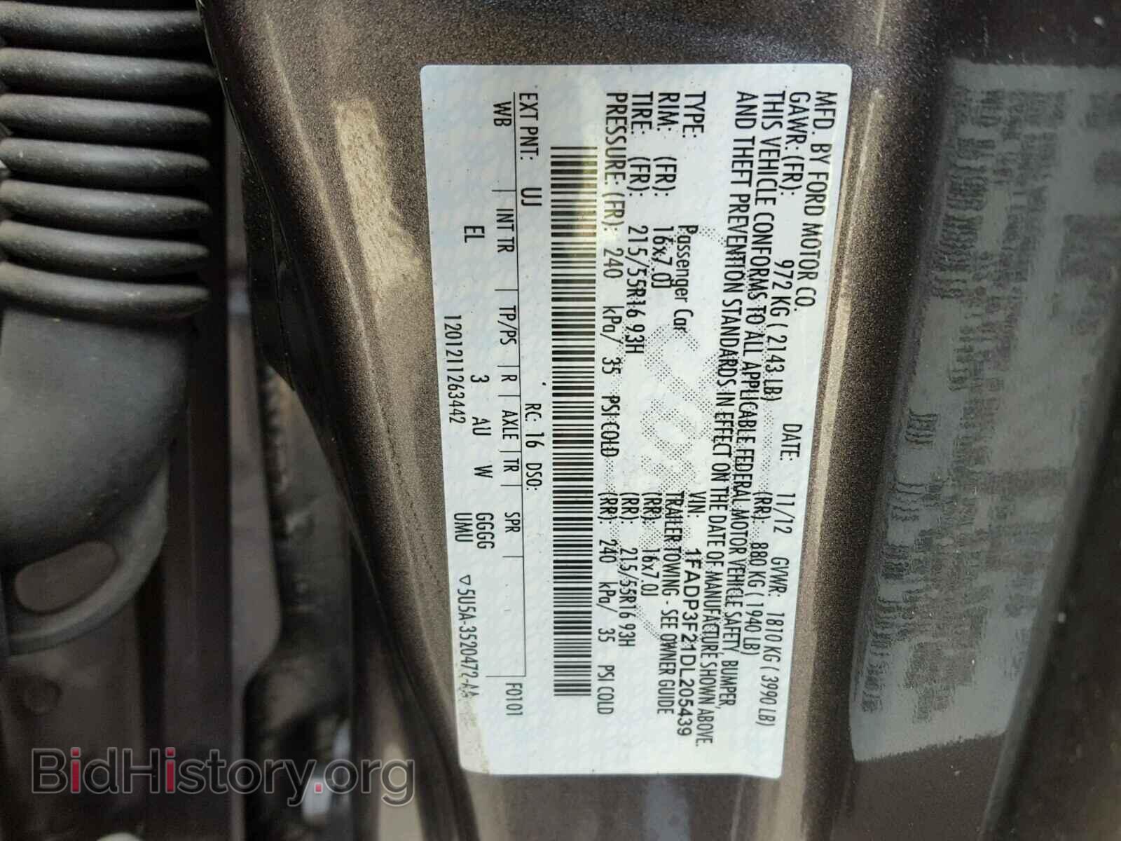 2013 FORD FOCUS - VIN: 1FADP3F21DL205439 - Фото 10