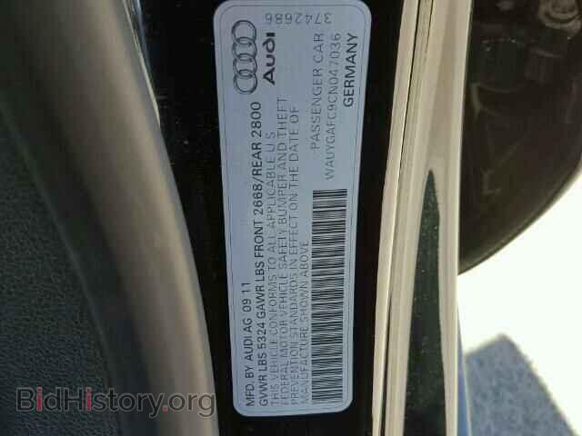 2012 AUDI A7 - VIN: WAUYGAFC9CN047036 - Фото 10