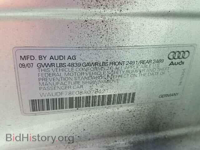 2008 AUDI A4 - VIN: WAUDF78E08A078421 - Фото 10