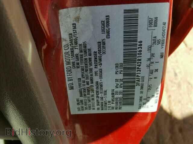 2002 FORD ESCORT - VIN: 3FAFP13P42R106366 - Фото 10
