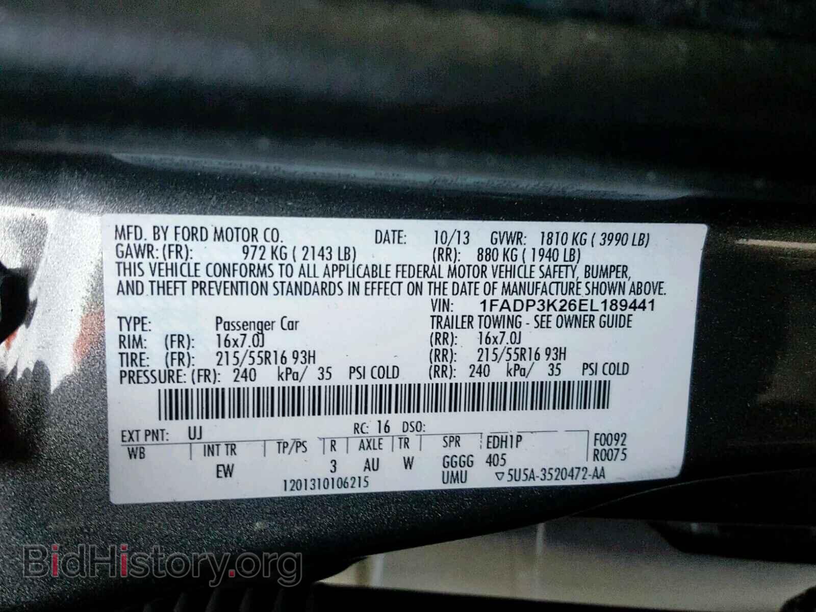 2014 FORD FOCUS SE - VIN: 1FADP3K26EL189441 - Фото 10