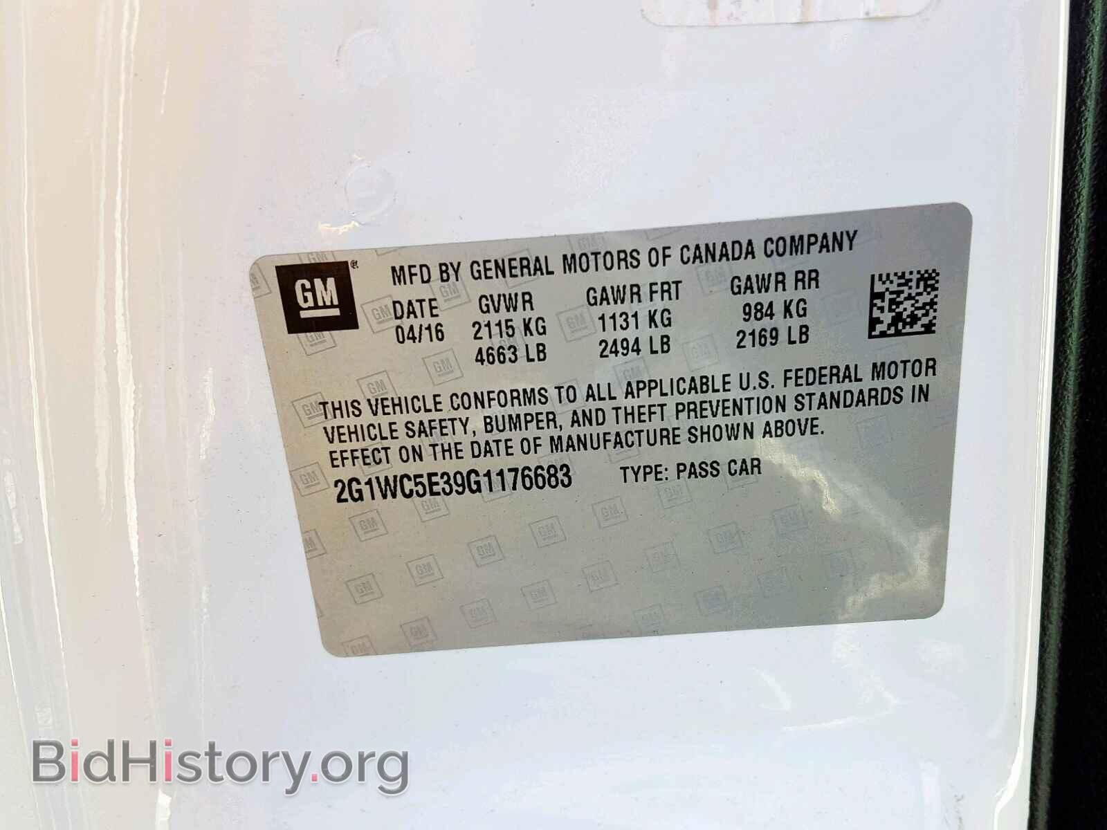 2016 CHEVROLET IMPALA - VIN: 2G1WC5E39G1176683 - Фото 10