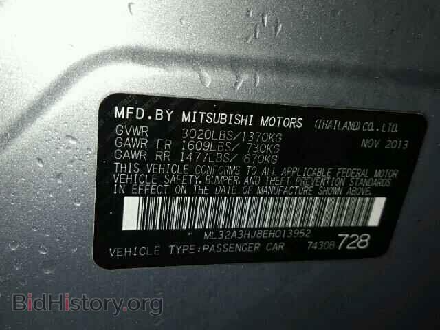 2014 MITSUBISHI MIRAGE - VIN: ML32A3HJ8EH013952 - Фото 10