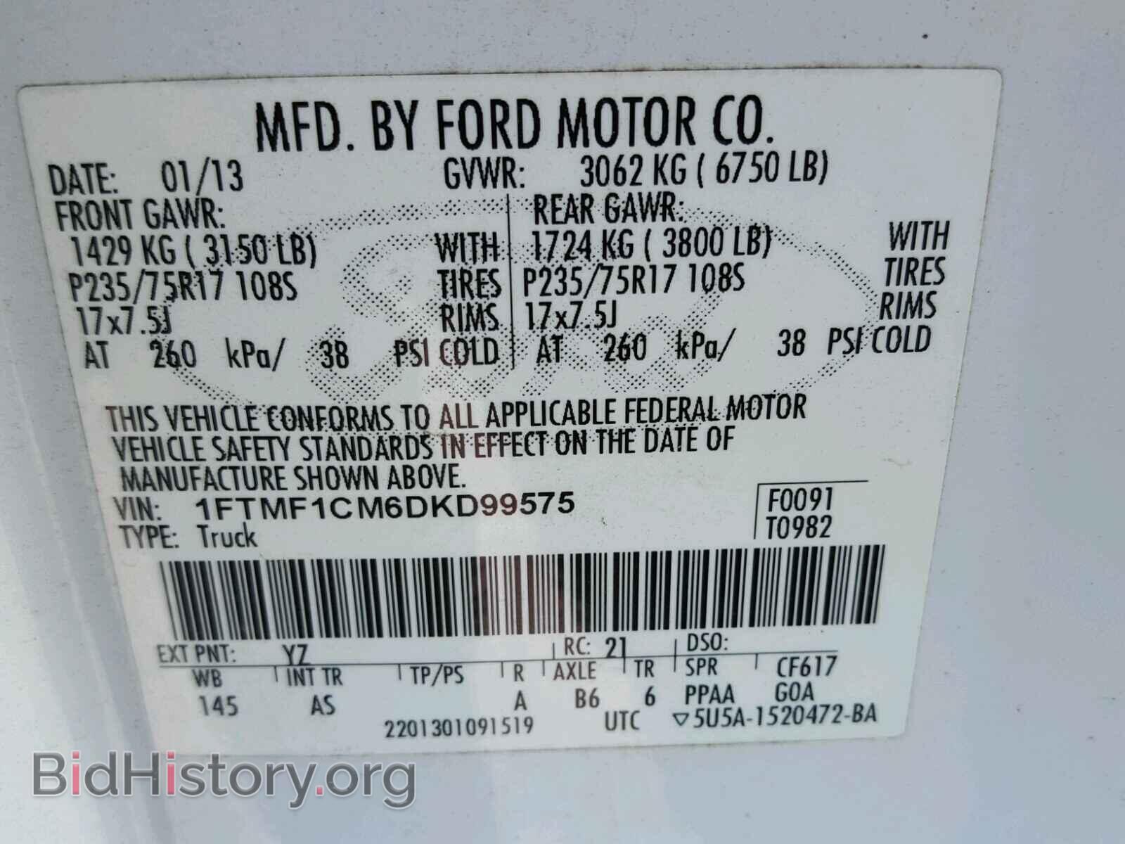 2013 FORD F150 - VIN: 1FTMF1CM6DKD99575 - Фото 10