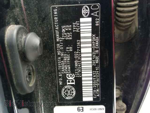 2012 TOYOTA COROLLA - VIN: 2T1KU4EE3CC771362 - Фото 9