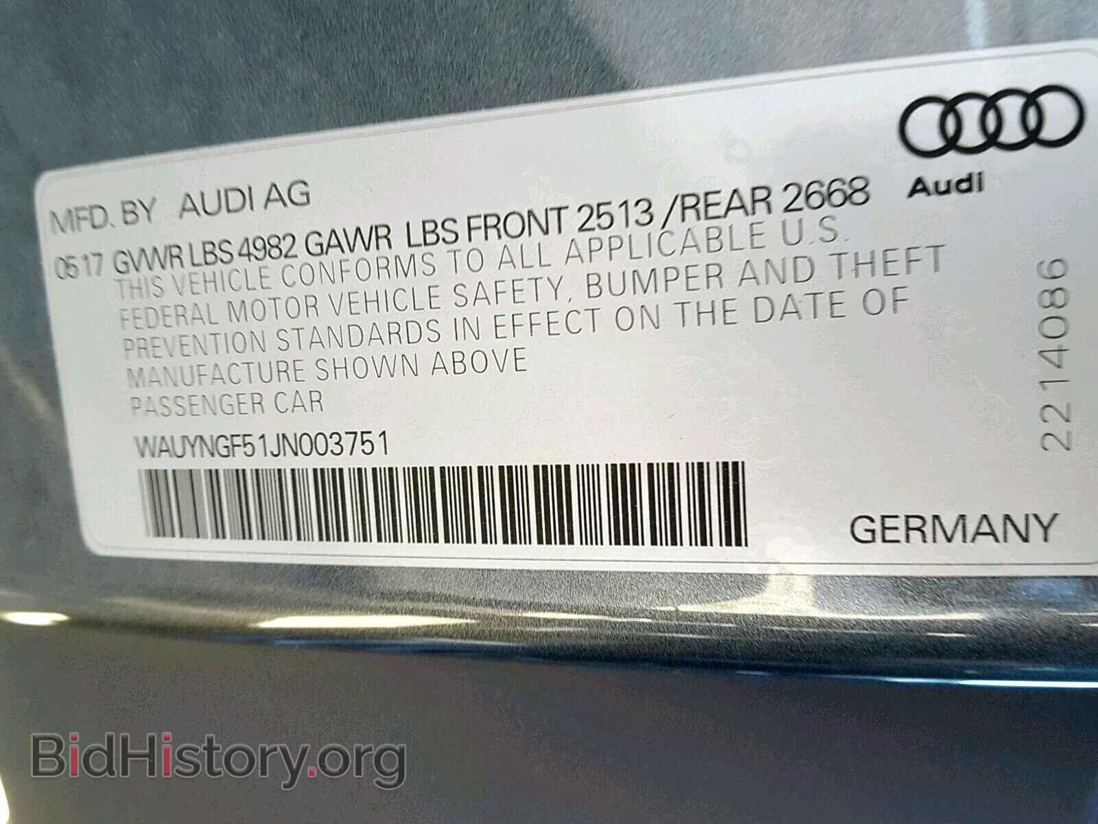 2018 AUDI A5 PREMIUM - VIN: WAUYNGF51JN003751 - Фото 10