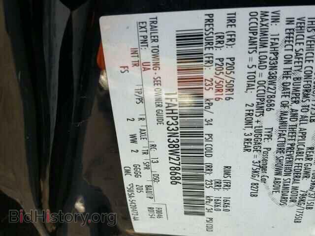 2008 FORD FOCUS - VIN: 1FAHP33N38W278686 - Фото 10