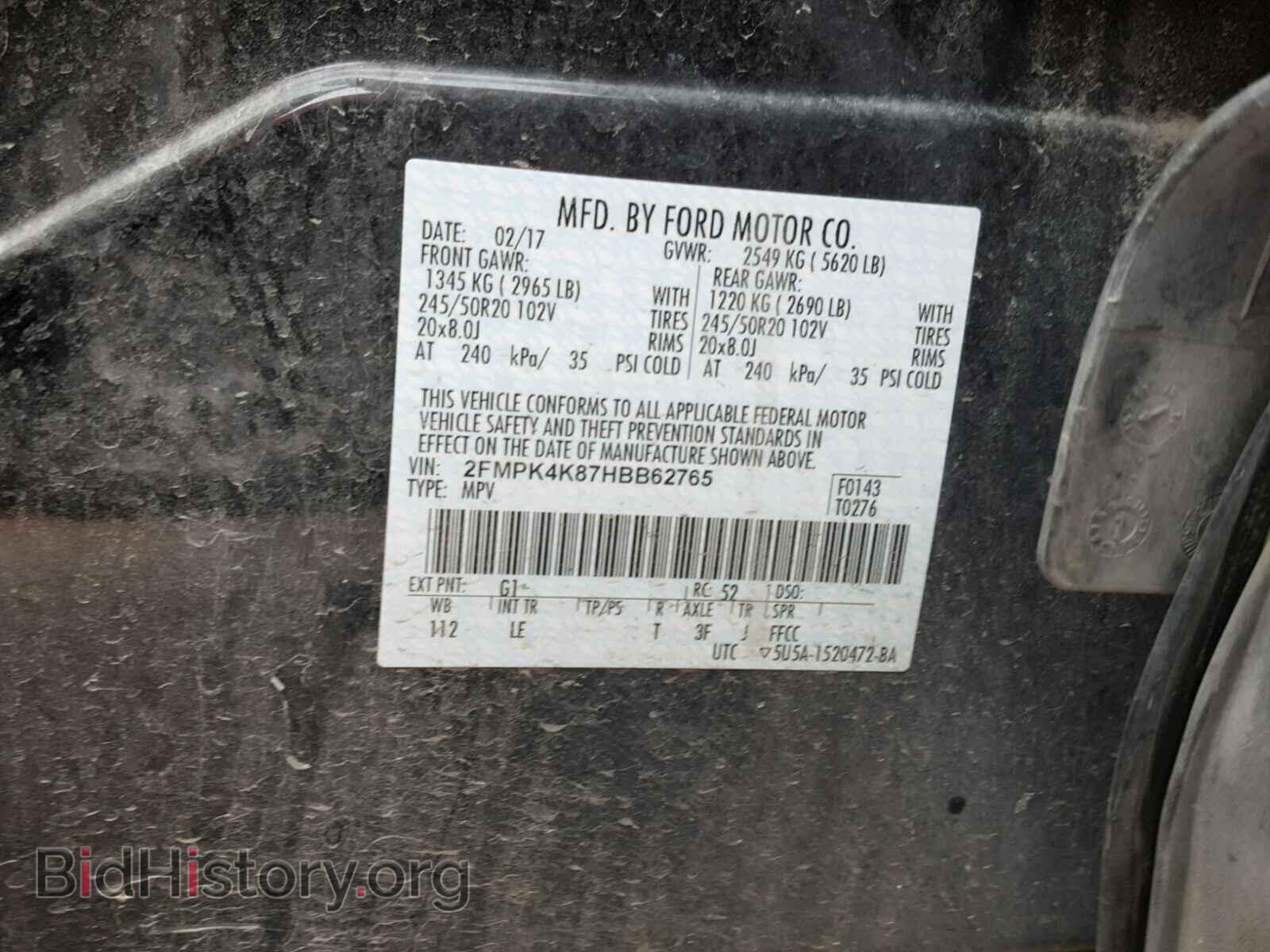 2017 FORD EDGE TITAN - VIN: 2FMPK4K87HBB62765 - Photo 10