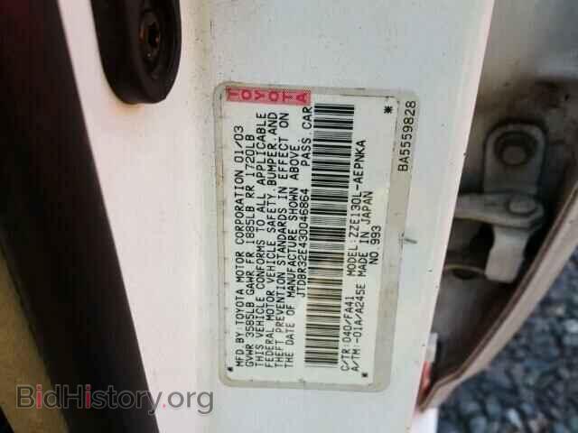 2003 TOYOTA COROLLA - VIN: JTDBR32E430046864 - Фото 10