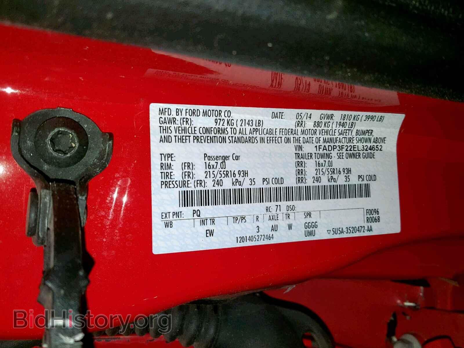 2014 FORD FOCUS SE - VIN: 1FADP3F22EL324652 - Фото 10