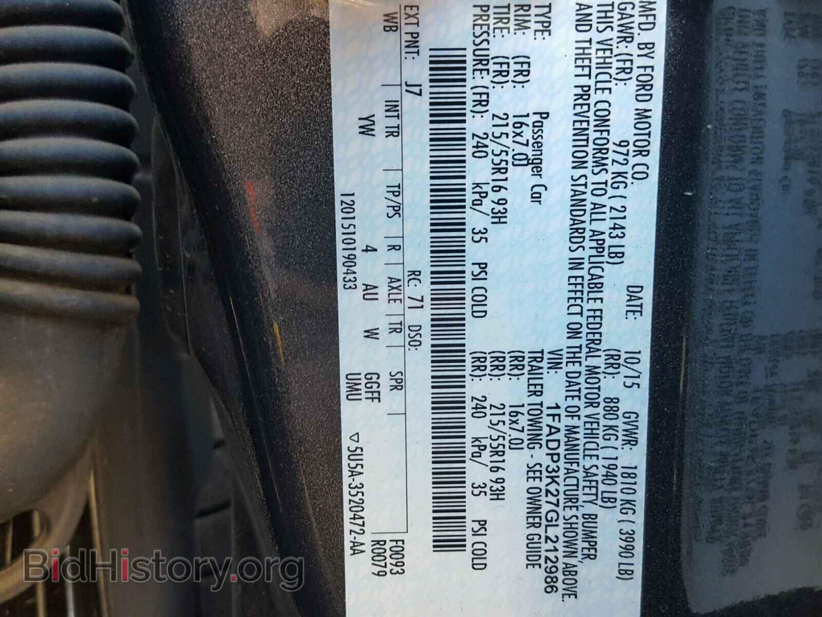2016 FORD FOCUS - VIN: 1FADP3K27GL212986 - Photo 10