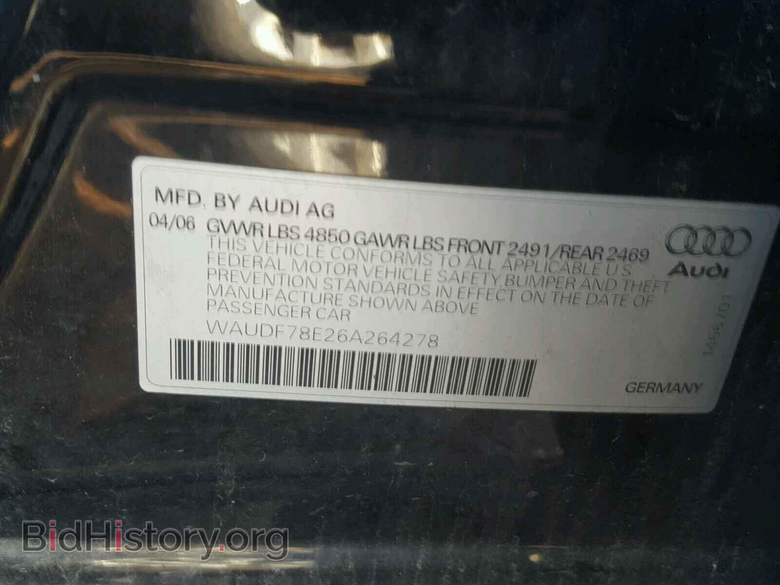 2006 AUDI A4 - VIN: WAUDF78E26A264278 - Photo 10