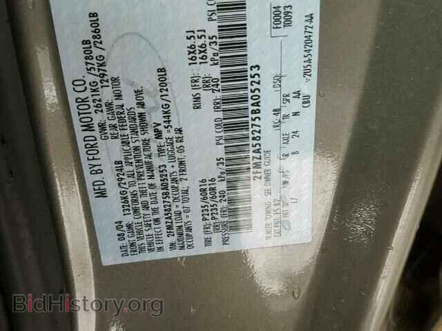 2005 FORD FREESTAR - VIN: 2FMZA58275BA05253 - Фото 10