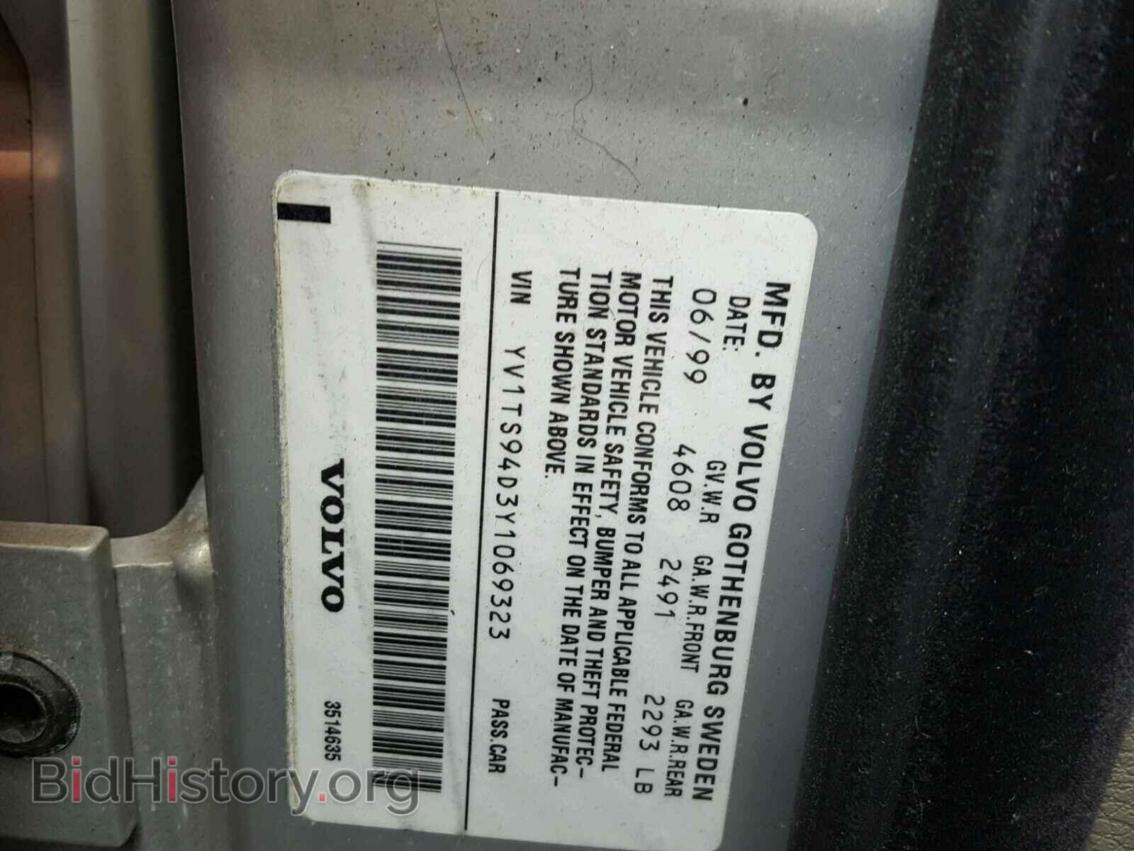 2000 VOLVO S80 - VIN: YV1TS94D3Y1069323 - Фото 10