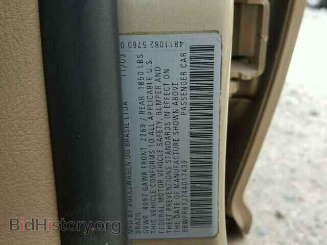 2004 VOLKSWAGEN GOLF - VIN: 9BWFR61J744017439 - Фото 10