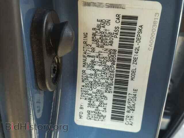 2012 TOYOTA COROLLA BA - VIN: 5YFBU4EE8CP005580 - Фото 10