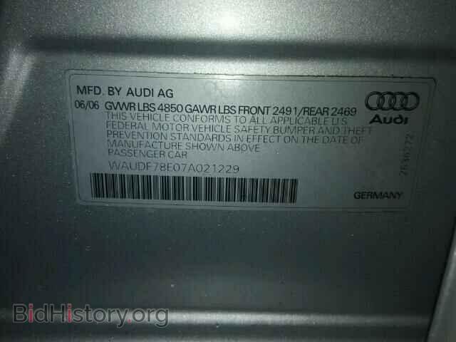 2007 AUDI A4 - VIN: WAUDF78E07A021229 - Фото 10
