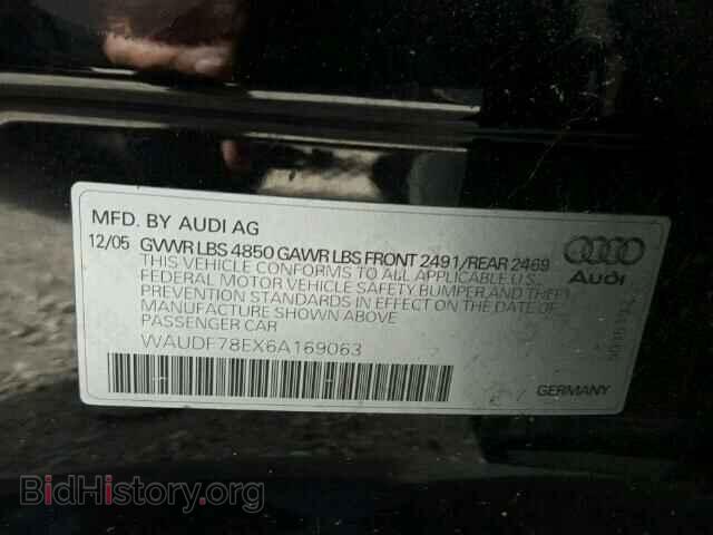 2006 AUDI A4 - VIN: WAUDF78EX6A169063 - Фото 9