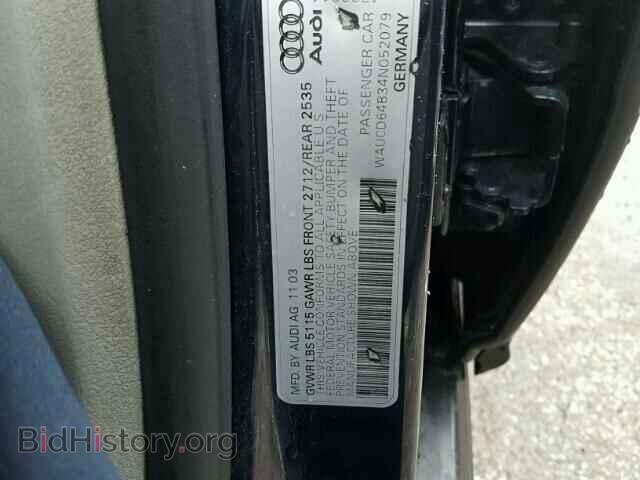 2004 AUDI A6 - VIN: WAUCD64B34N052079 - Фото 10