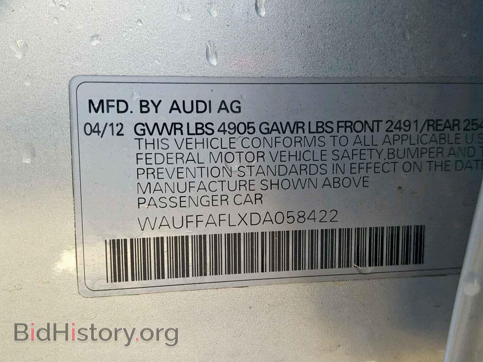 2013 AUDI A4 - VIN: WAUFFAFLXDA058422 - Фото 10