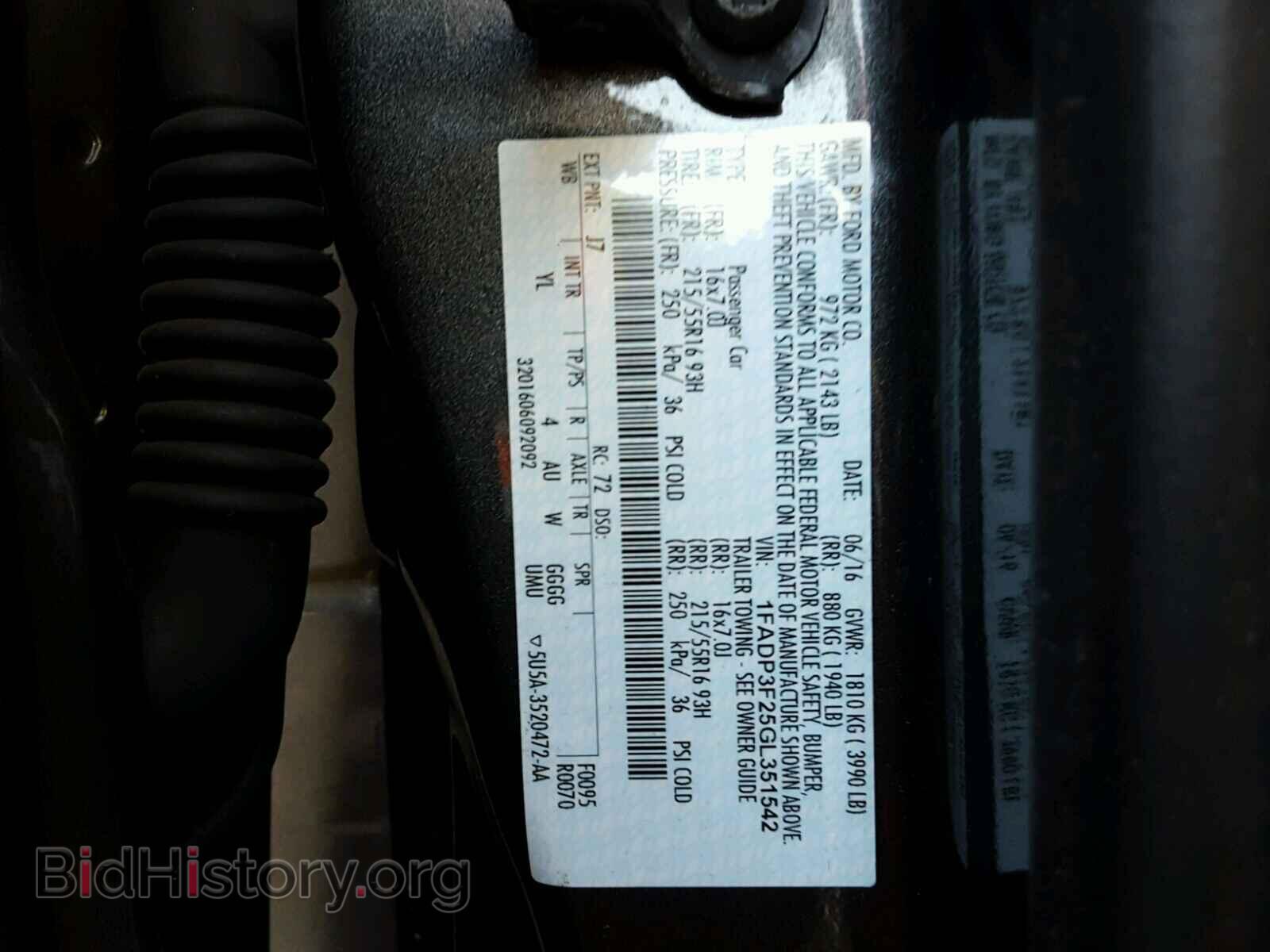 2016 FORD FOCUS - VIN: 1FADP3F25GL351542 - Фото 10