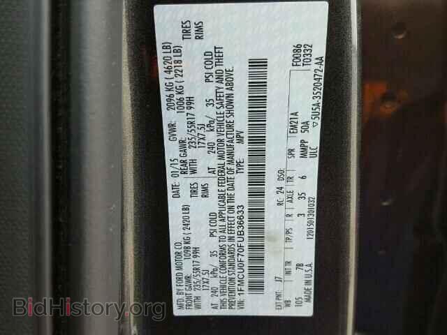 2015 FORD ESCAPE - VIN: 1FMCU0F70FUB36633 - Photo 10