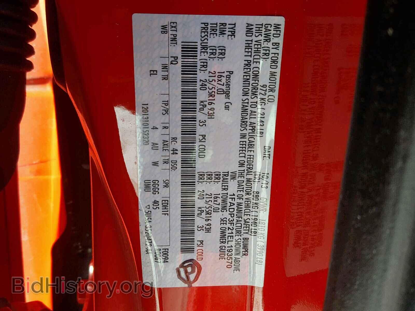 2014 FORD FOCUS SE - VIN: 1FADP3F21EL193570 - Фото 10