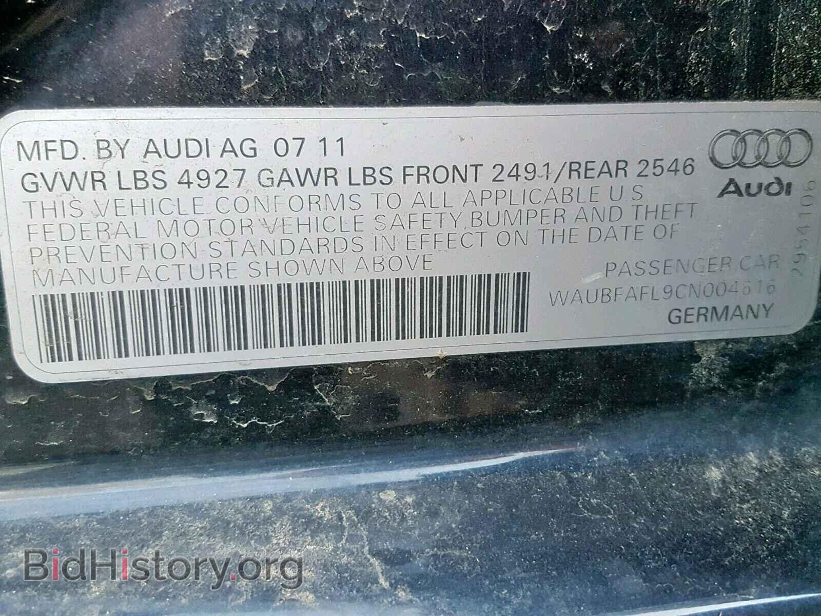 2012 AUDI A4 - VIN: WAUBFAFL9CN004616 - Photo 10