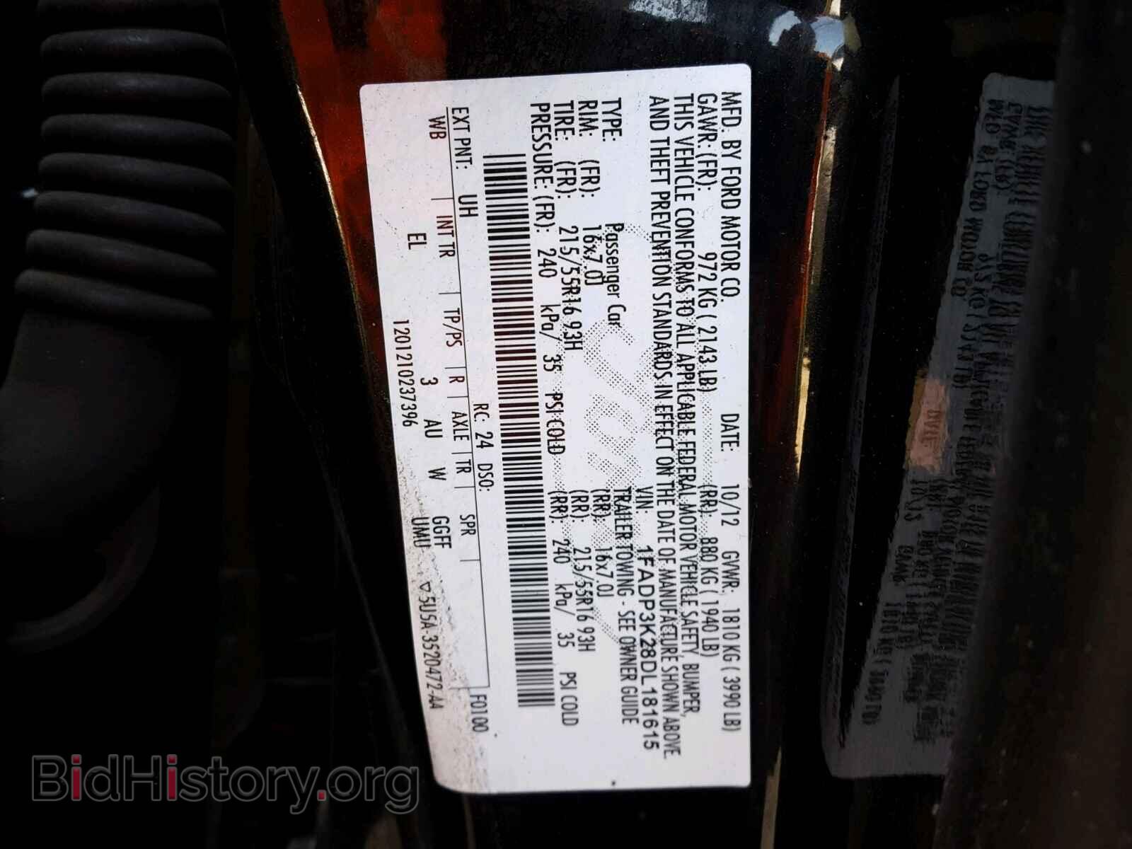 2013 FORD FOCUS - VIN: 1FADP3K28DL181615 - Photo 10