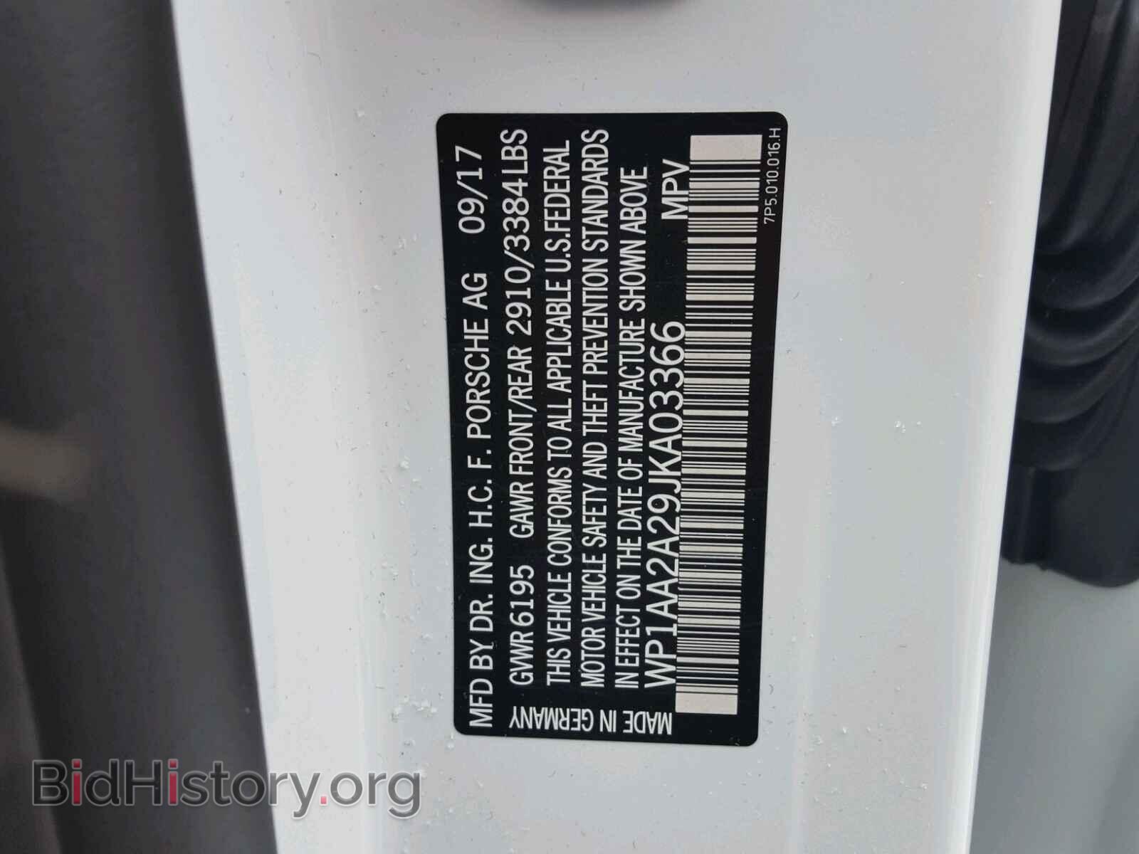 2018 PORSCHE CAYENNE - VIN: WP1AA2A29JKA03366 - Фото 10