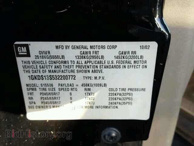 2003 GMC ENVOY - VIN: 1GKDS13S532200772 - Photo 10