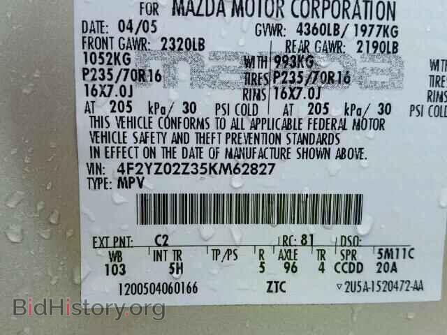 2005 MAZDA TRIBUTE - VIN: 4F2YZ02Z35KM62827 - Фото 10