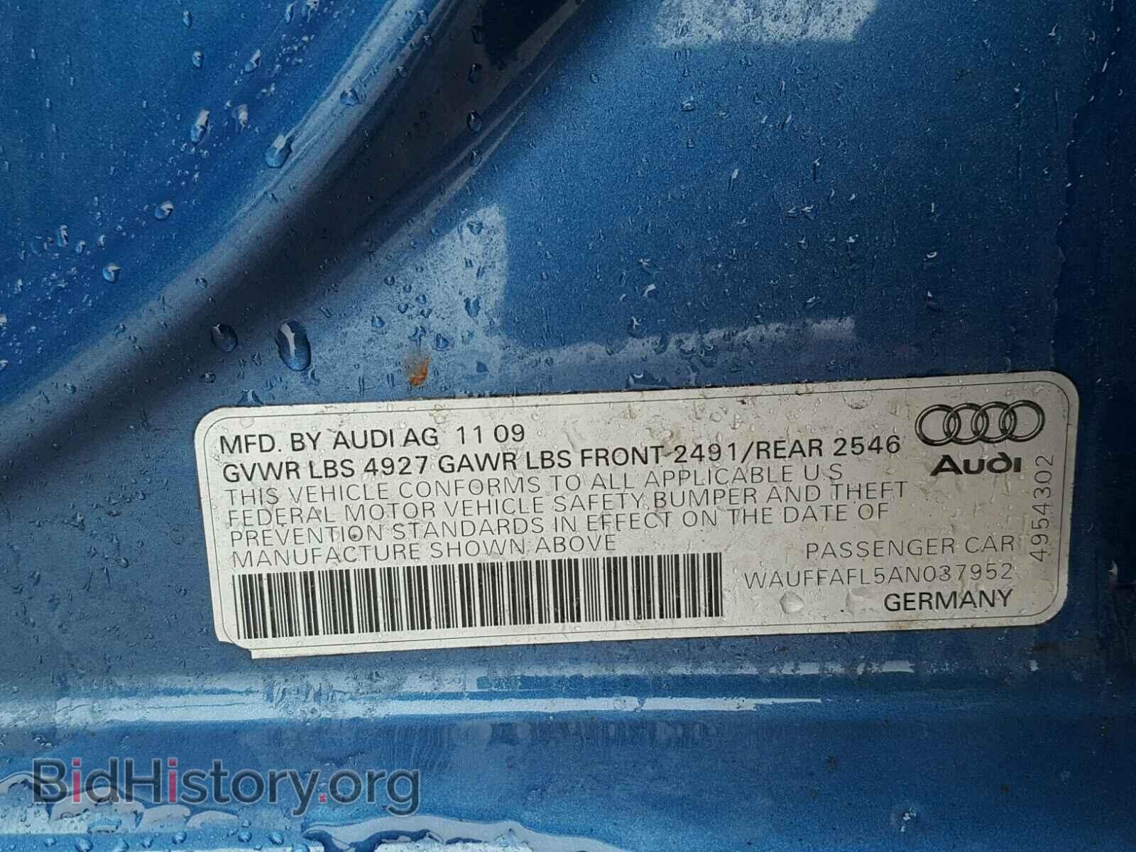 2010 AUDI A4 - VIN: WAUFFAFL5AN037952 - Фото 10