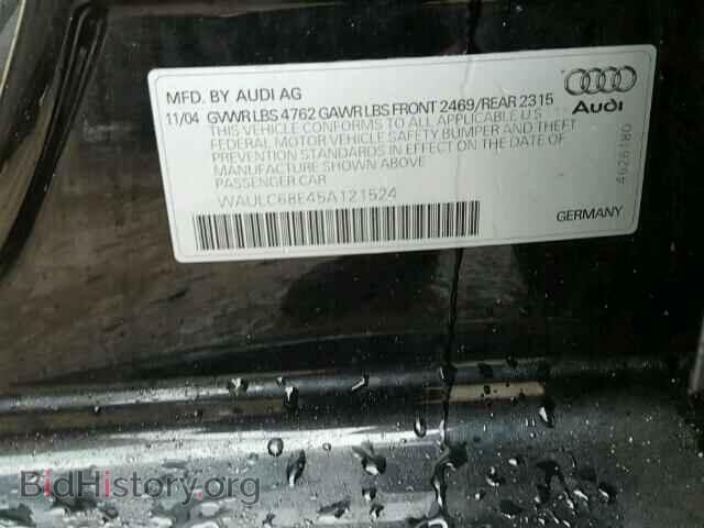 2005 AUDI A4 - VIN: WAULC68E45A121524 - Фото 10