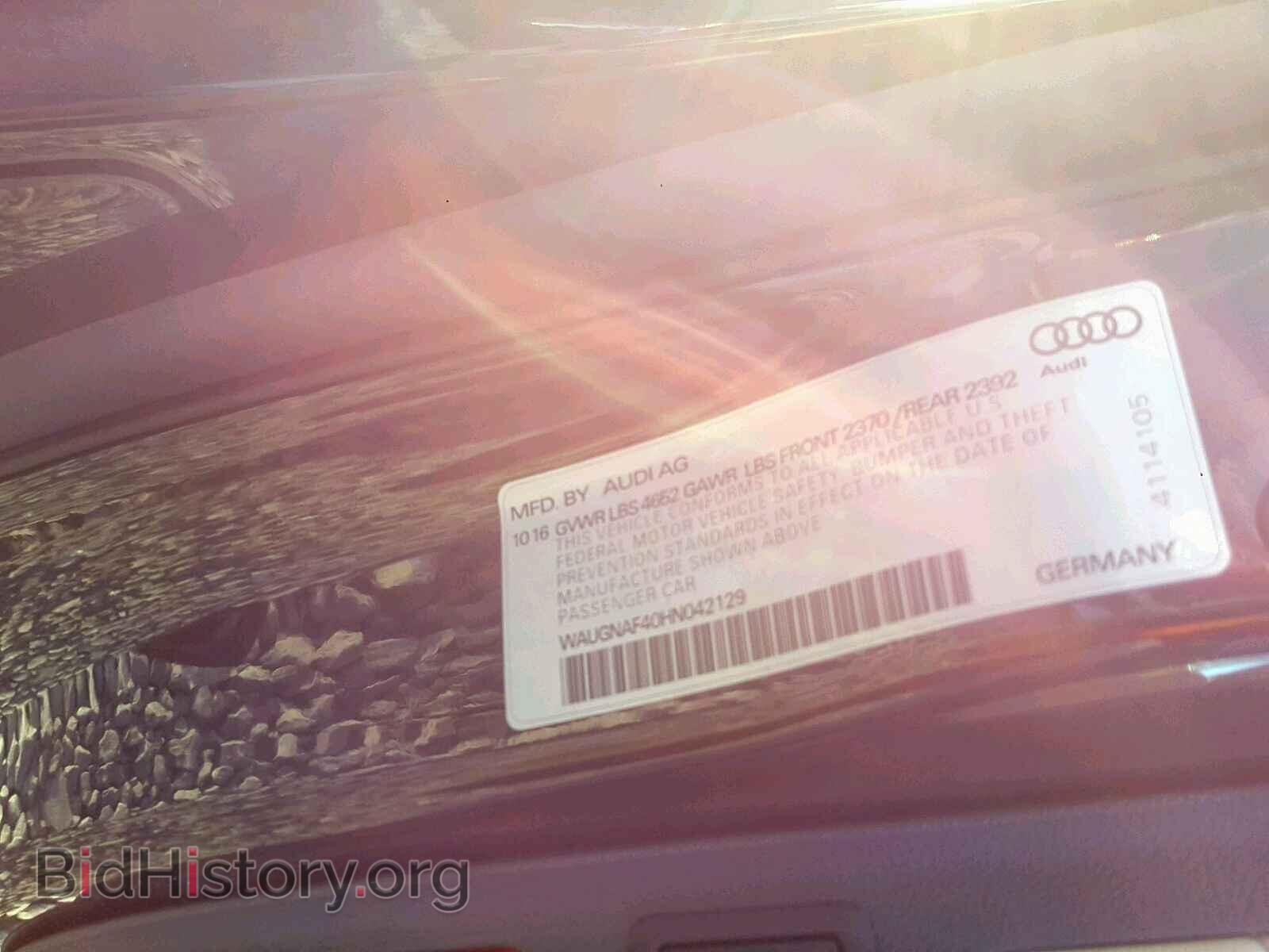 2017 AUDI A4 - VIN: WAUGNAF40HN042129 - Фото 10