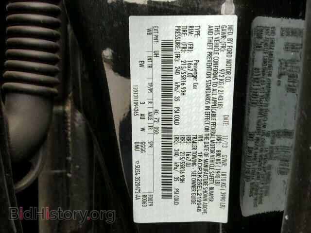 2014 FORD FOCUS - VIN: 1FADP3K25EL219948 - Фото 10