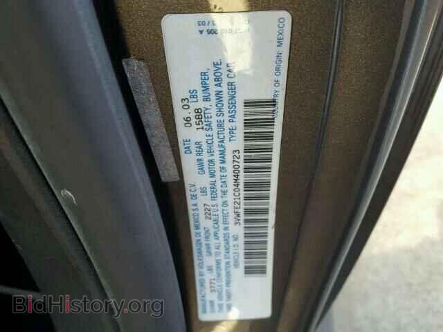 2004 VOLKSWAGEN BEETLE - VIN: 3VWFE21C04M400723 - Фото 10