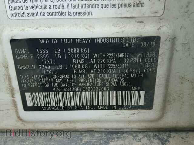 2011 SUBARU OUTBACK - VIN: 4S4BRBLC1B3337063 - Photo 10