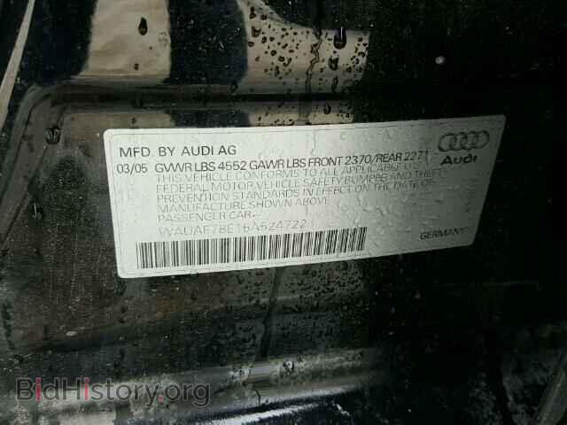 2005 AUDI A4 - VIN: WAUAF78E15A524722 - Photo 10