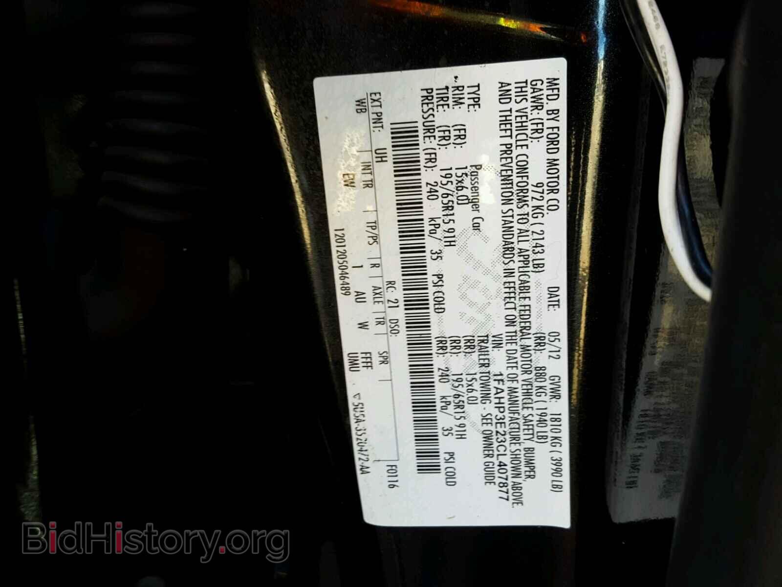 2012 FORD FOCUS - VIN: 1FAHP3E23CL407877 - Фото 10