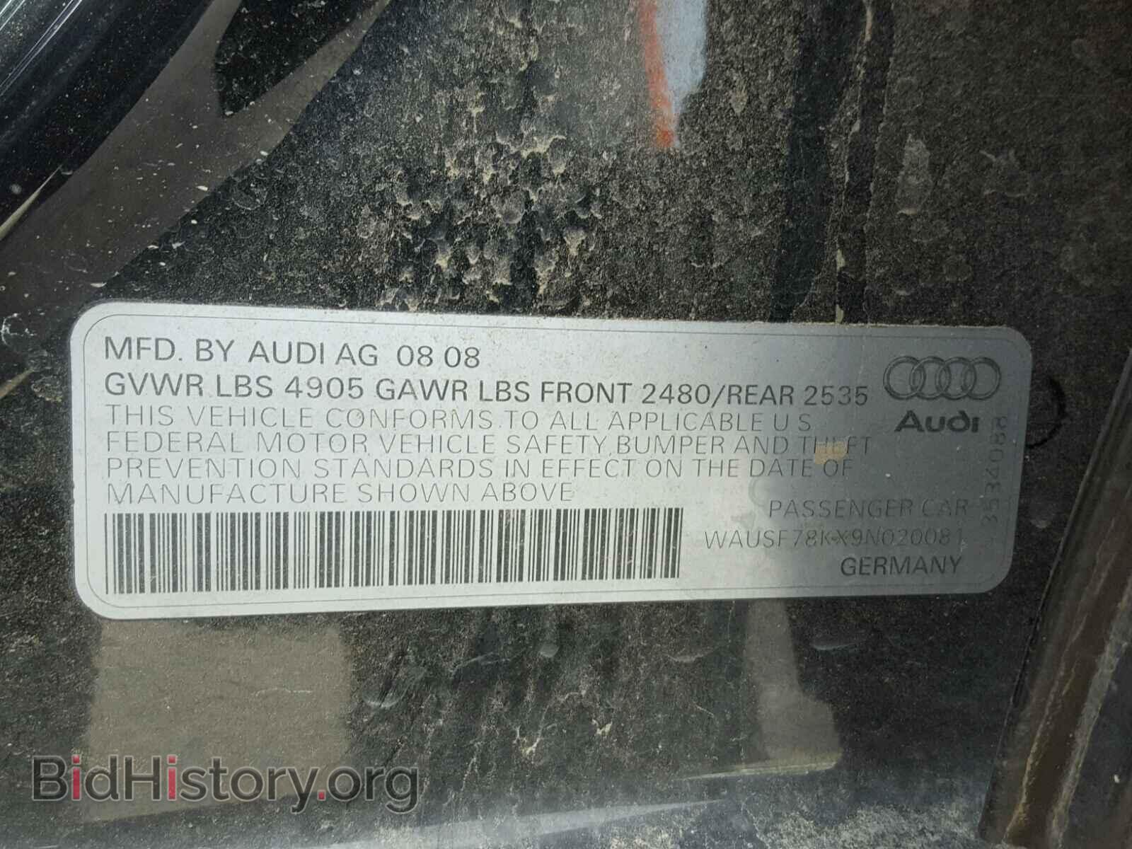 2009 AUDI A4 - VIN: WAUSF78KX9N020081 - Photo 10