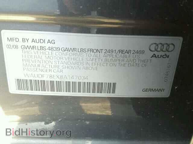 2008 AUDI A4 - VIN: WAUDF78EX8A147034 - Фото 10