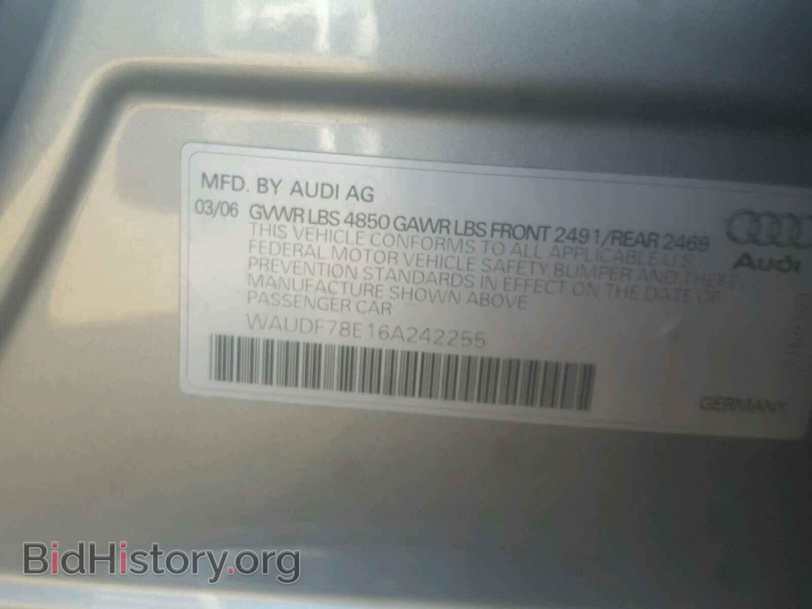 2006 AUDI A4 - VIN: WAUDF78E16A242255 - Photo 10