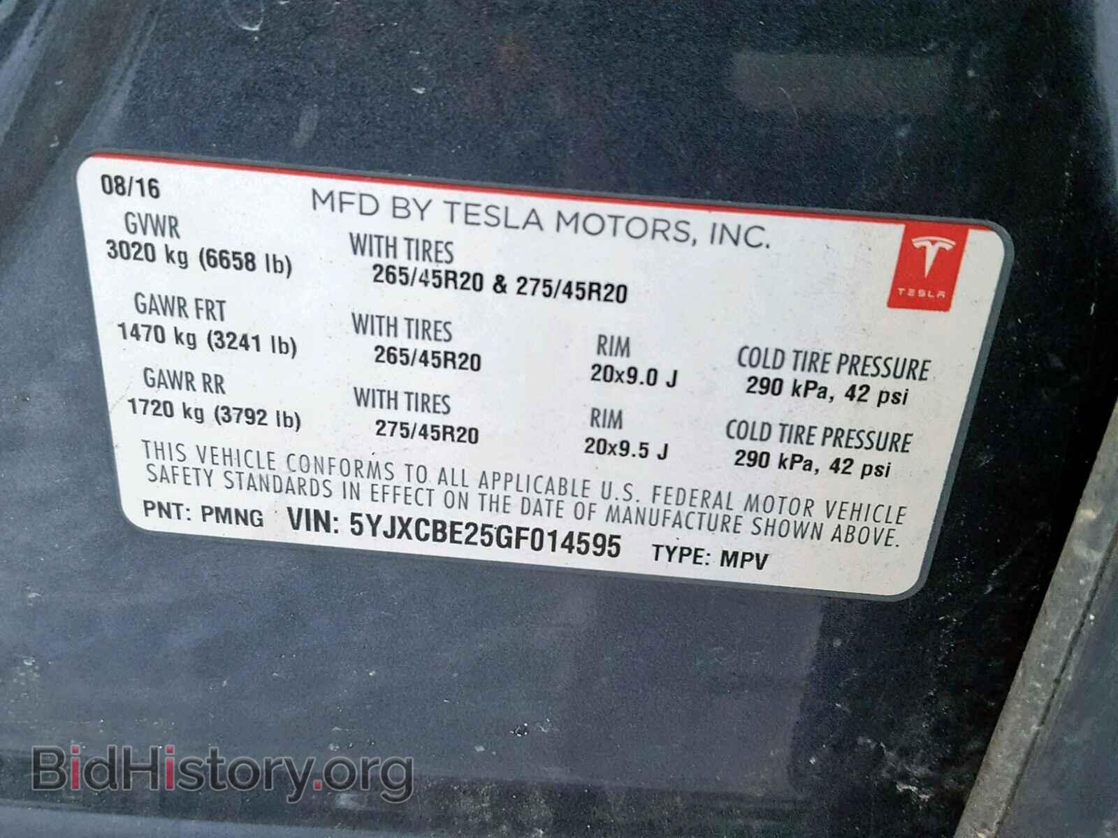 2016 TESLA MODEL X - VIN: 5YJXCBE25GF014595 - Photo 10