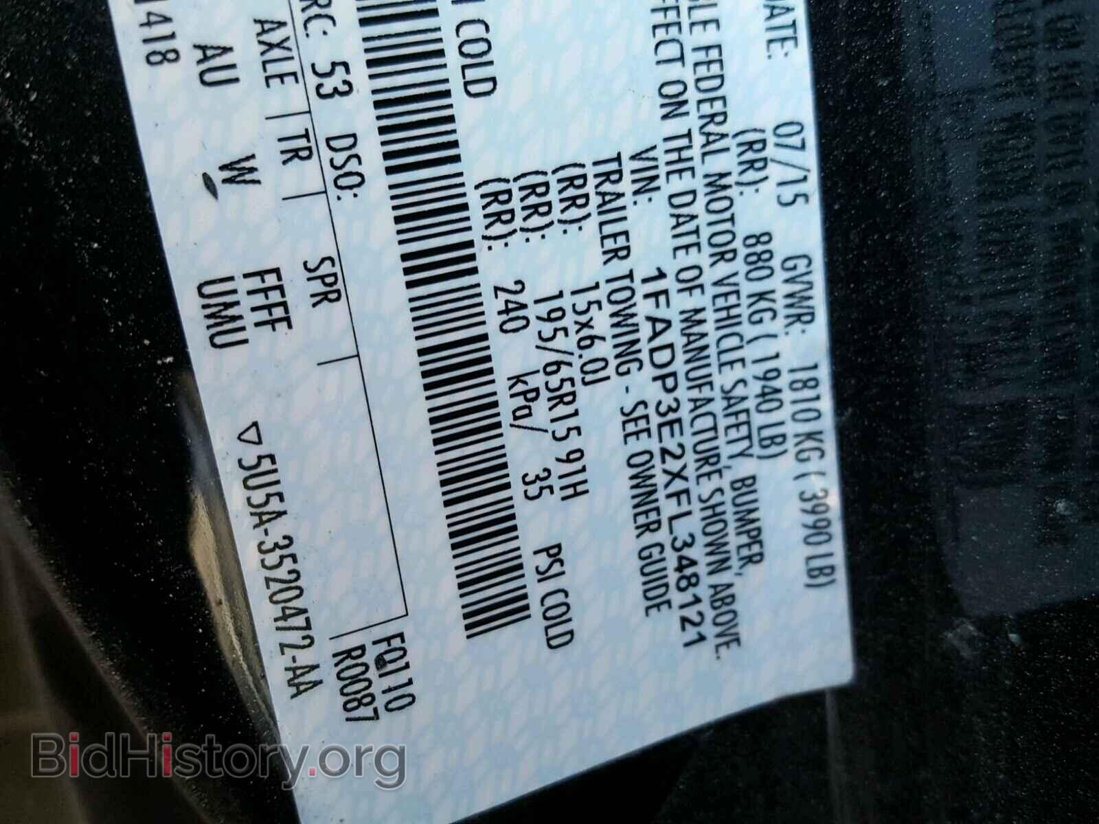 2015 FORD FOCUS - VIN: 1FADP3E2XFL348121 - Фото 10